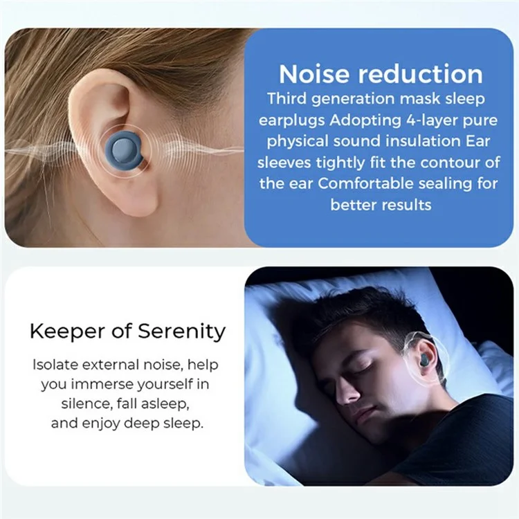 Y25 Ear Plugs for Sleeping 30dB Silicone Noise Cancelling Earplugs with 8 Eartips and Carrying Case - Black