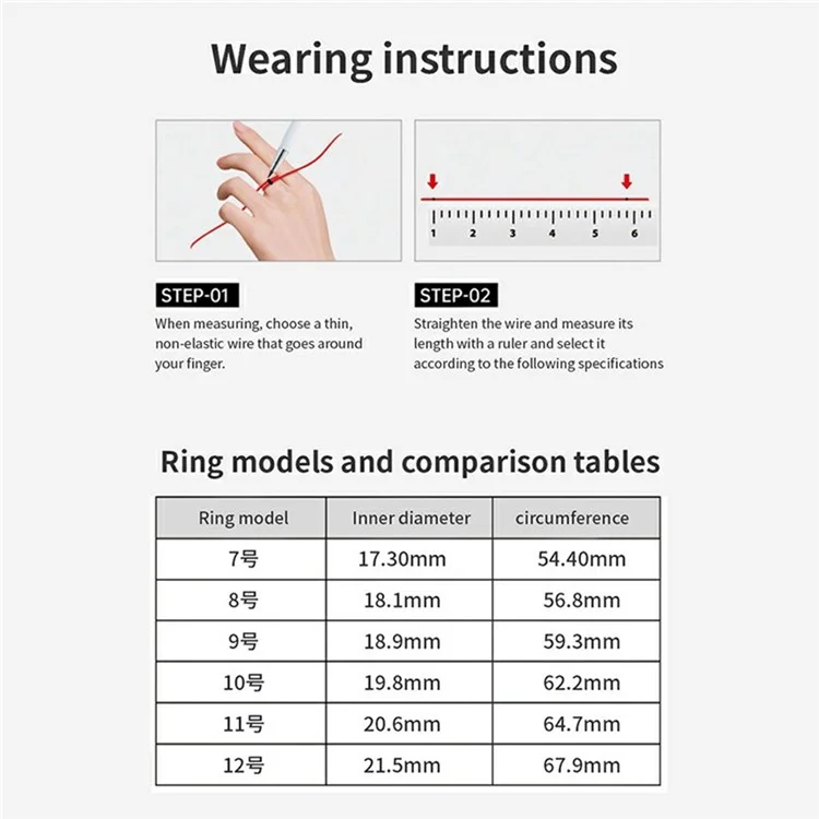 Anel inteligente com monitoramento de frequência cardíaca, decoração de strass V8 e estojo de carregamento - Prata / Tamanho 7