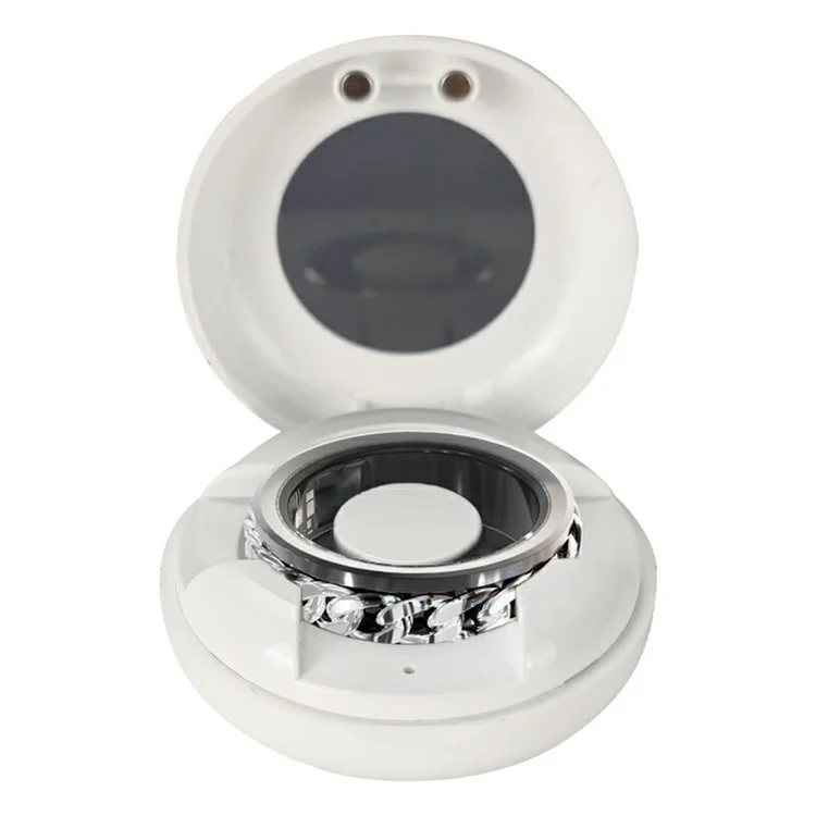 Anneau intelligent multifonction V5 avec rotation, décompression et surveillance de la santé, avec étui de chargement - Noir / Taille 10