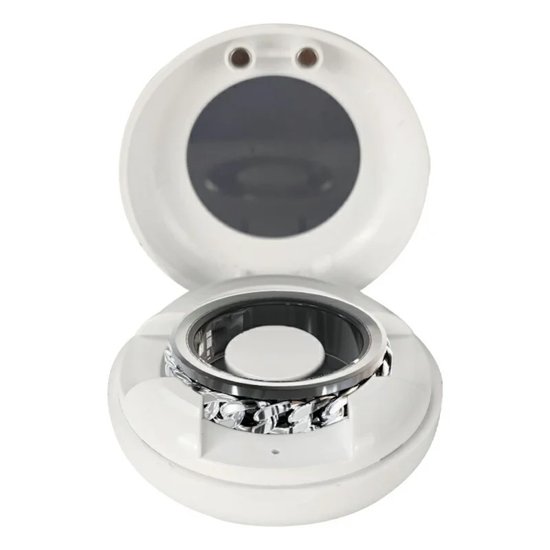 V5 Rotation Decompression Health Monitoring Multi-Function Smart Ring with Charging Case - Black / Size 12