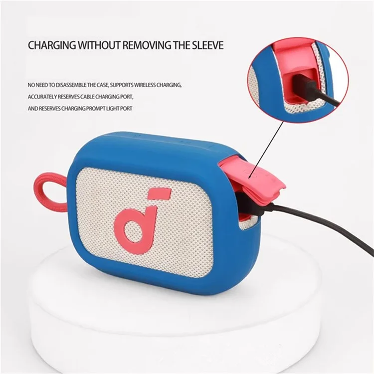 Custodia in silicone per altoparlante Bluetooth Soundcore Select 4 Go, protettiva antiurto - Blu