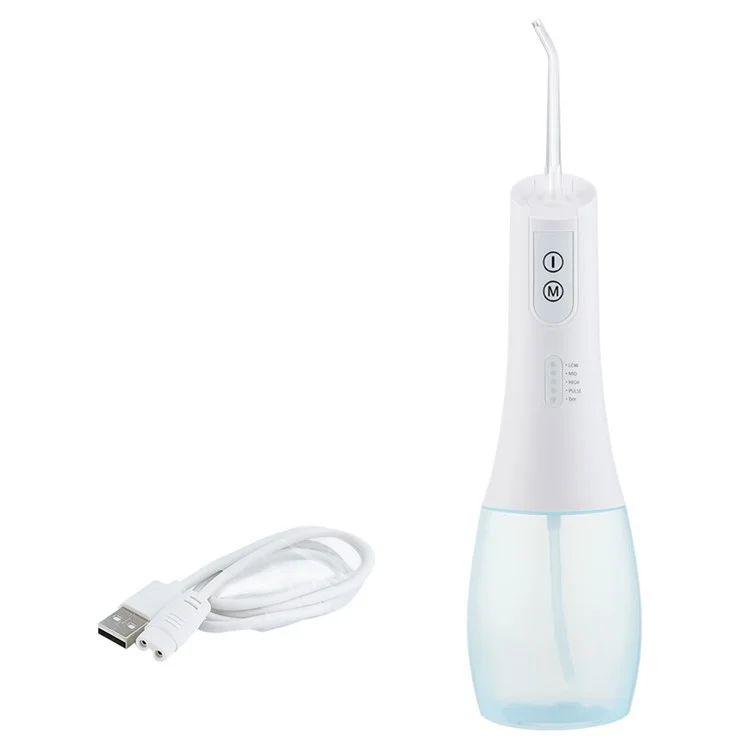 WF238 Portable Water Dental Flosser IPX7 Waterproof Electric Oral Irrigator 5 Modes Floss Picks - White