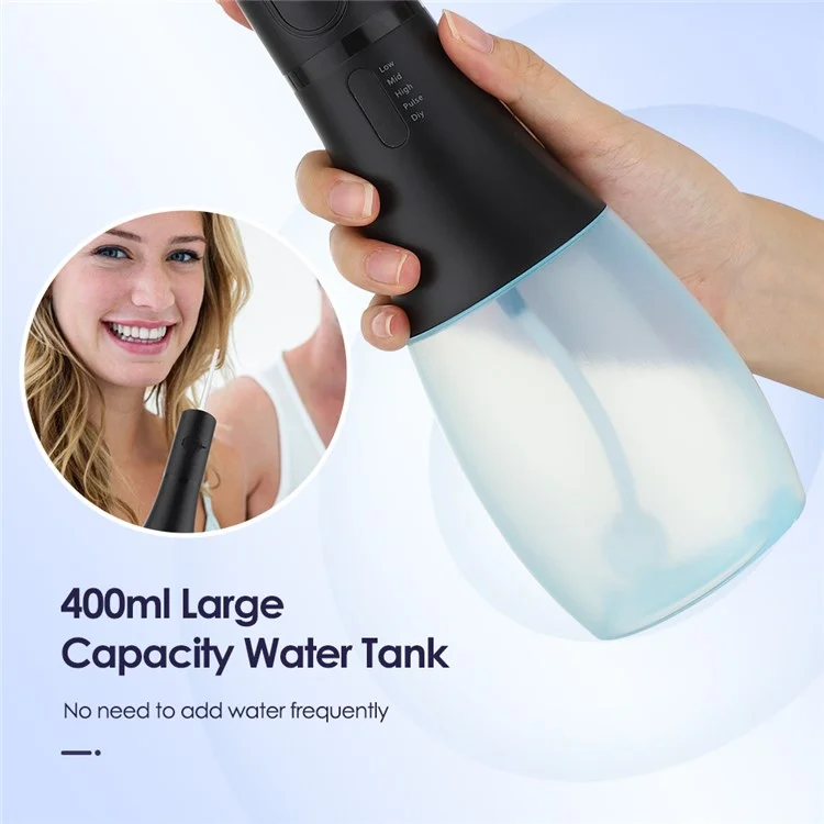 WF238 Portable Water Dental Flosser IPX7 Waterproof Electric Oral Irrigator 5 Modes Floss Picks - White