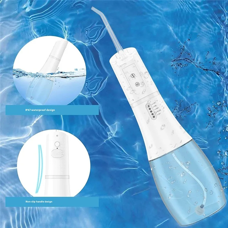 WF238 Portable Water Dental Flosser IPX7 Waterproof Electric Oral Irrigator 5 Modes Floss Picks - White