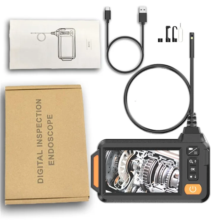 B313 4.3 Inch Inspection Camera 8mm Double Lens Industrial Endoscope with 2m Rigid Cable