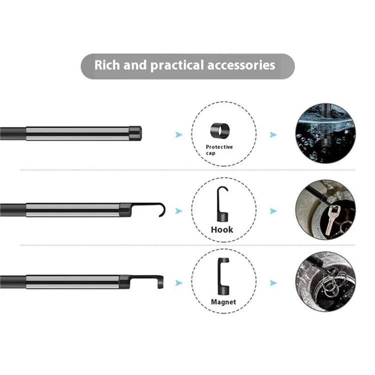 B313 4.3 Inch Inspection Camera 8mm Double Lens Industrial Endoscope with 2m Rigid Cable