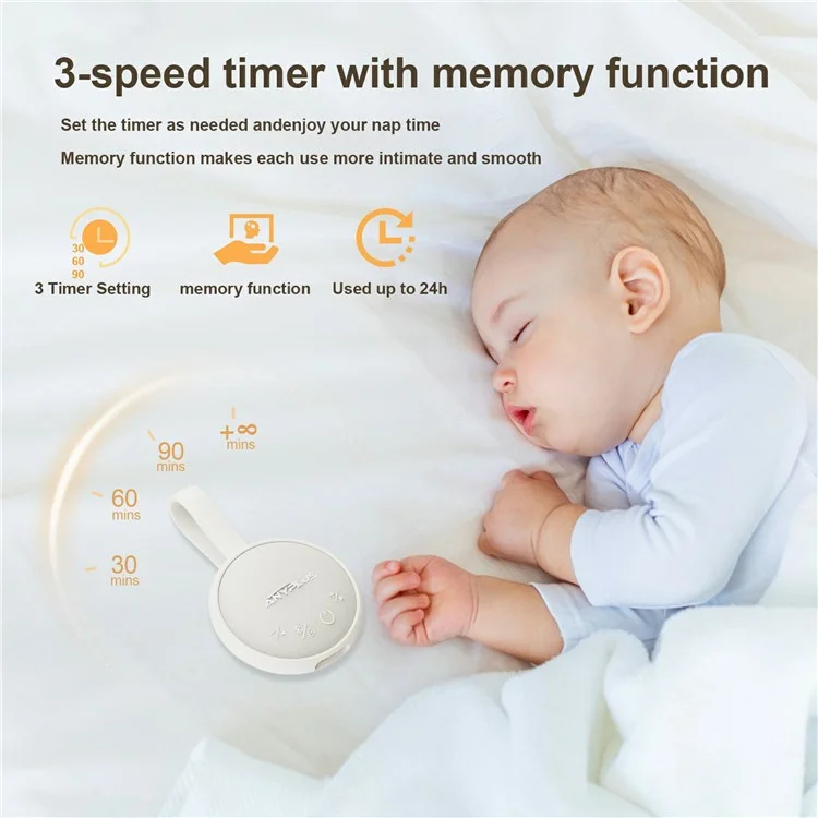Tragbarer Weißrausch-Lautsprecher mit Bluetooth-Funktion - Schlafhilfe für Baby, Kind und Erwachsene - Weiß