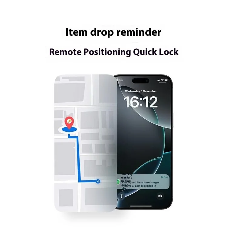 ROCK Tag Wireless Tracking Device Anti-Lost Finder Locator Compatible with Apple Findmy - Black