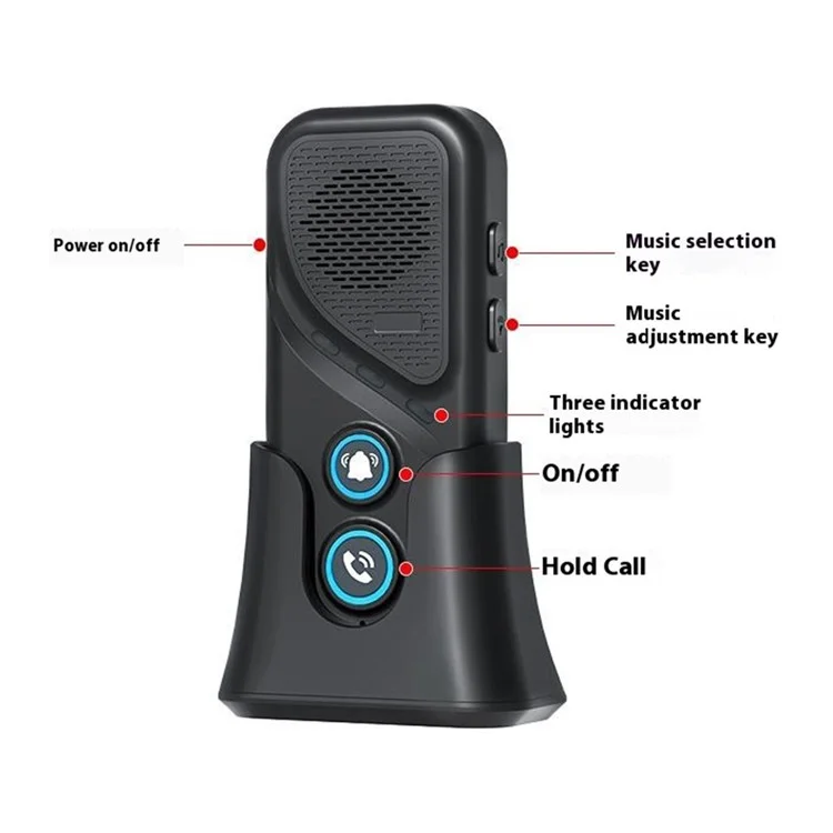 M06-1T1 23 Ringtones 5 Volumes Adjustable Wireless Two Way Intercom Doorbell with 1 Transmitter + 1 Receiver - Black