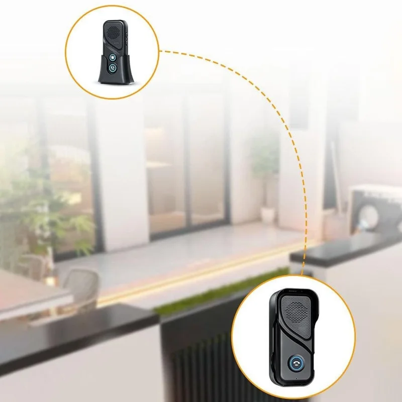 M06-1T1 23 Ringtones 5 Volumes Adjustable Wireless Two Way Intercom Doorbell with 1 Transmitter + 1 Receiver - Black