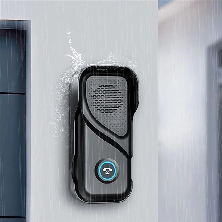 M06-1T1 23 Ringtones 5 Volumes Adjustable Wireless Two Way Intercom Doorbell with 1 Transmitter + 1 Receiver - Black