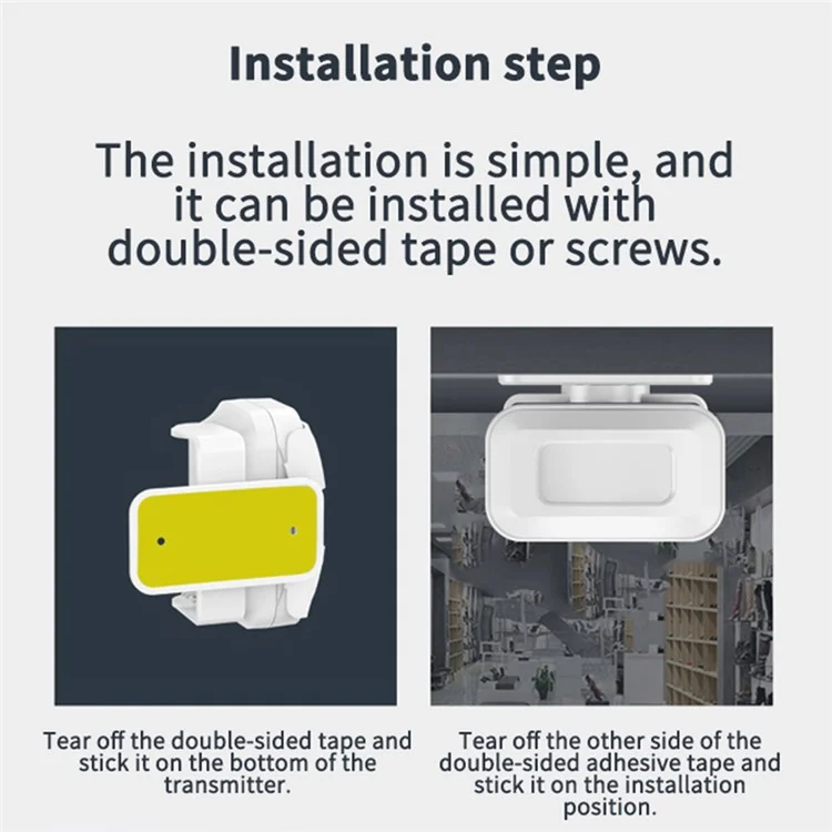 M12 52 Musics Wireless Sensor Welcome Doorbell Shop Entry Detector Alarm avec 1 émetteur + 1 récepteur - Prise US / Blanc