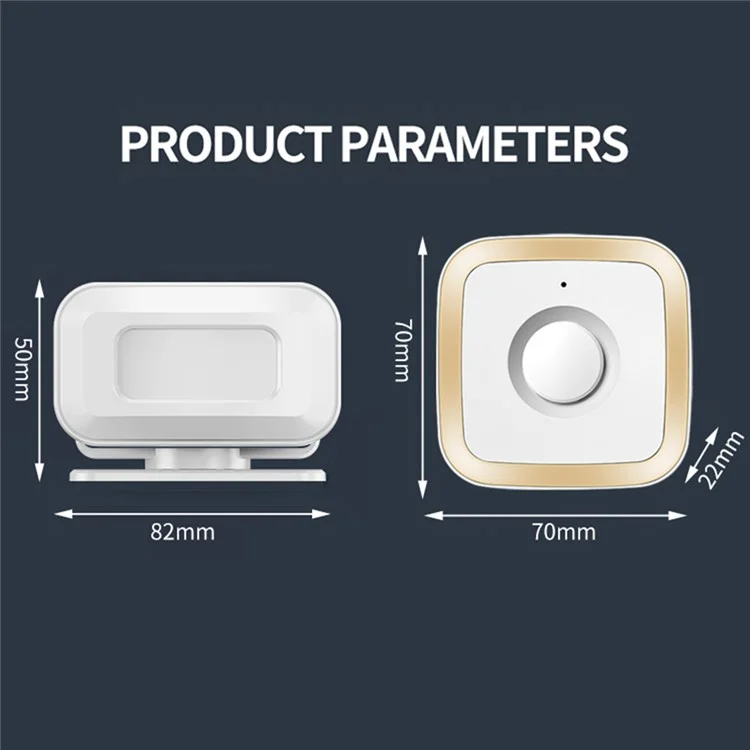 M12 52 Musics Wireless Sensor Welcome Doorbell Shop Entry Detector Alarm avec 1 émetteur + 1 récepteur - Prise US / Blanc