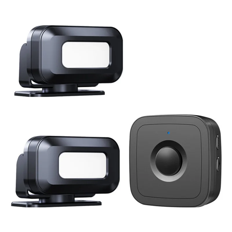 M12 52 Musics kabelloser Sensor Willkommensklingel Ladeneingangsmelder Alarm mit 2 Sendern + 1 Empfänger - EU-Stecker / Schwarz