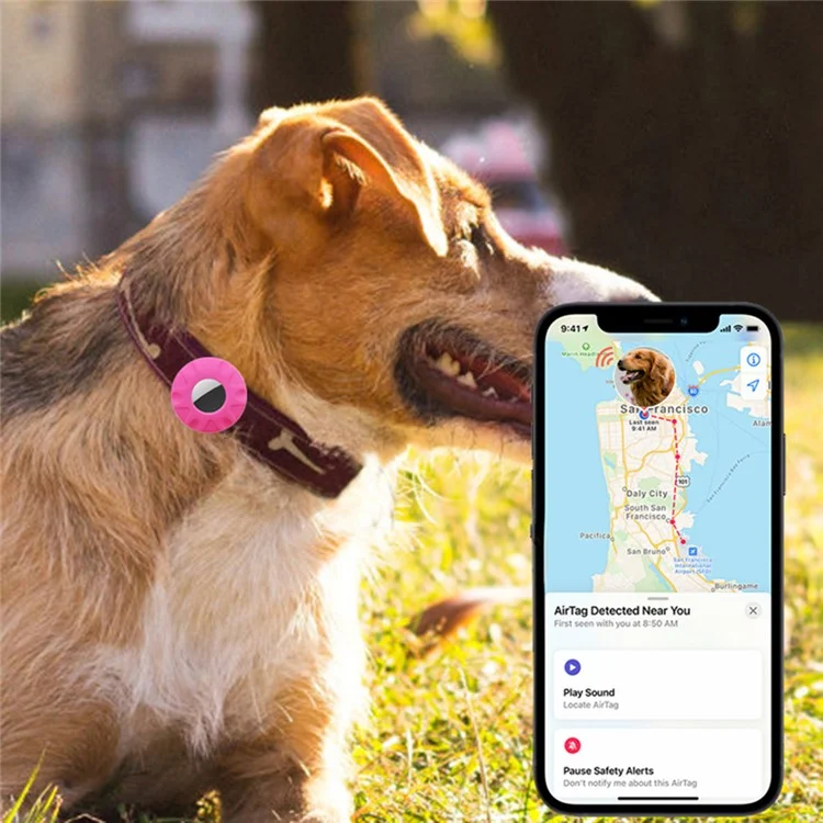 For Apple AirTag Silicone Cover Bluetooth-compatible Tracker Protective Case Brooch Style - White