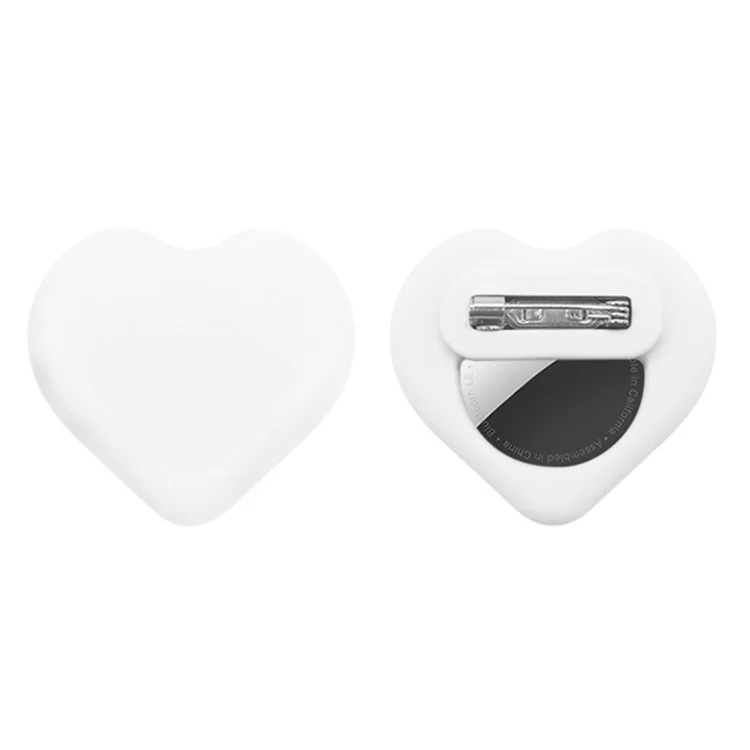 Étui en silicone en forme de cœur pour Apple AirTag, style broche, protecteur de traqueur Bluetooth - Blanc
