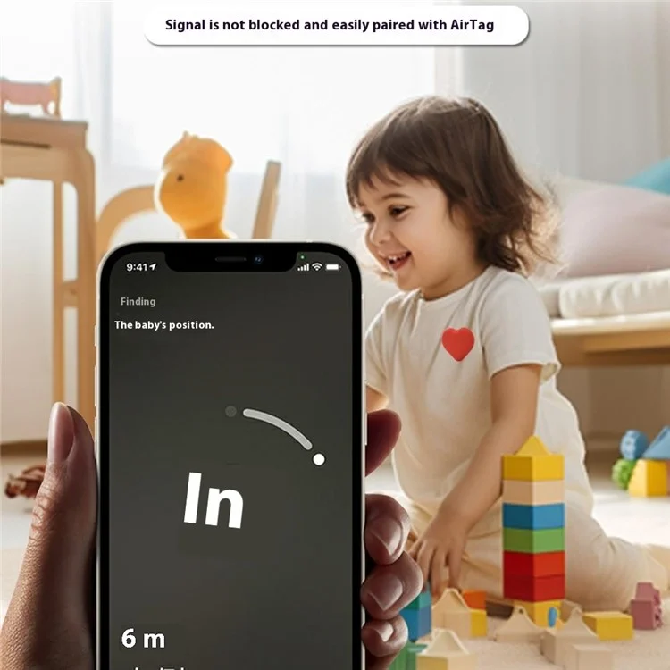 Étui en silicone en forme de cœur pour Apple AirTag, style broche, protecteur de traqueur Bluetooth - Blanc