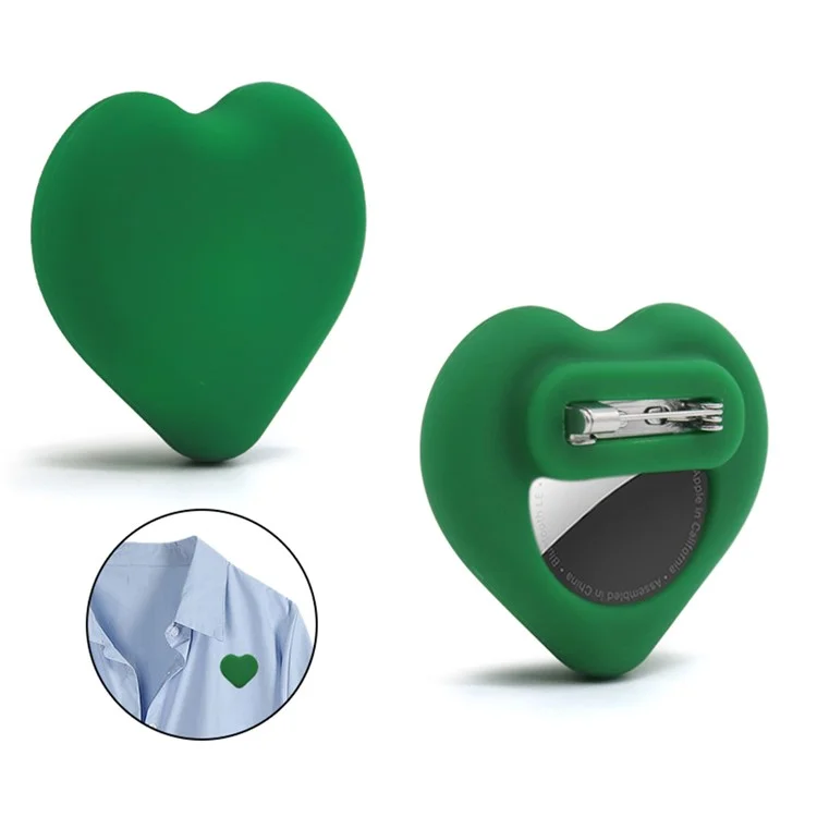 Étui en silicone en forme de cœur pour Apple AirTag, style broche, protecteur de traqueur Bluetooth - Blanc