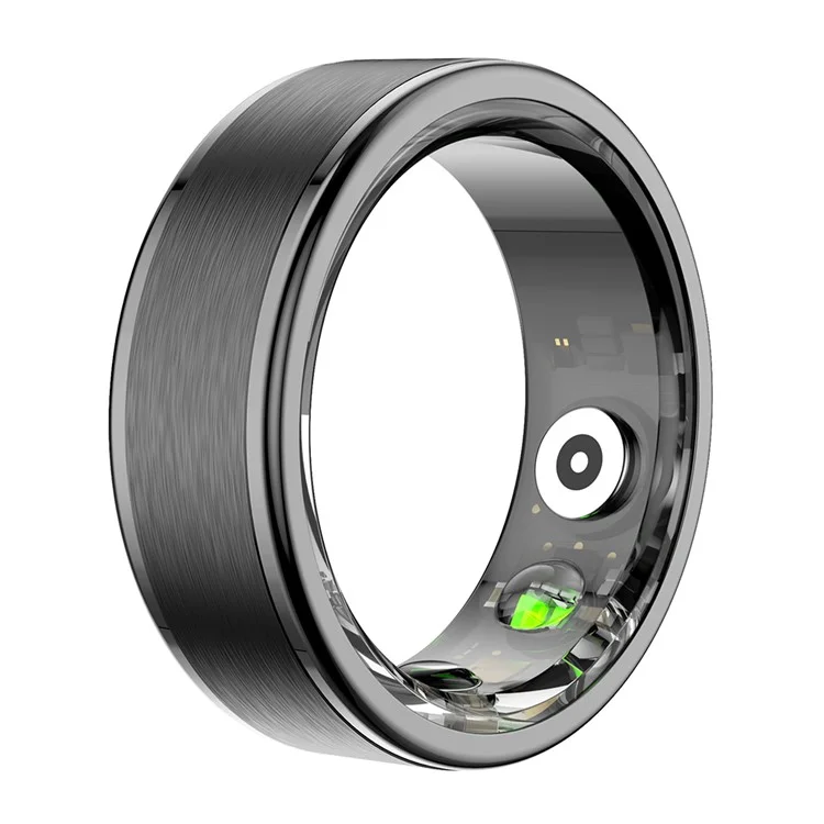 R03 Sleep Tracker Blood Oxygen Heart Rate Monitor Multifunction Smart Ring with Charging Case - Black  /  Size 7