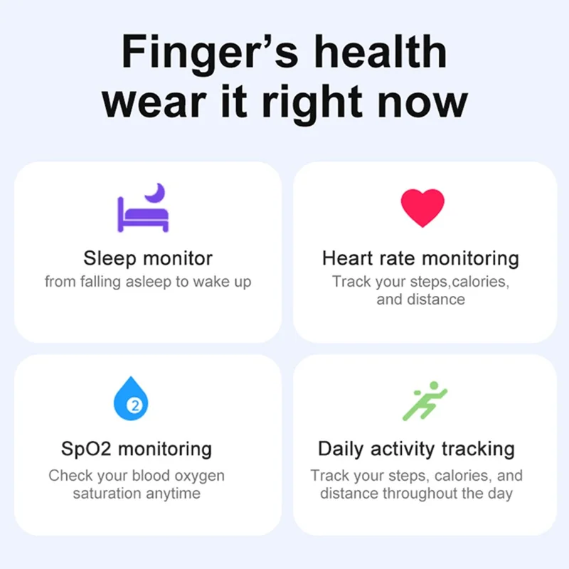 R03 Sleep Tracker Blood Oxygen Heart Rate Monitor Multifunction Smart Ring with Charging Case - Gold  /  Size 12