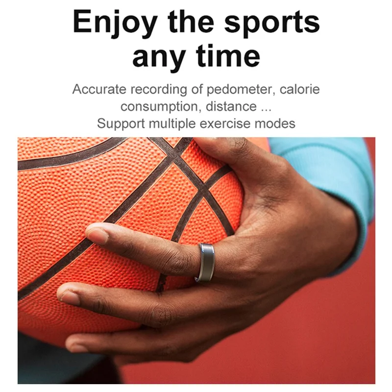 R03 Sleep Tracker Blood Oxygen Heart Rate Monitor Multifunction Smart Ring with Charging Case - Gold  /  Size 12