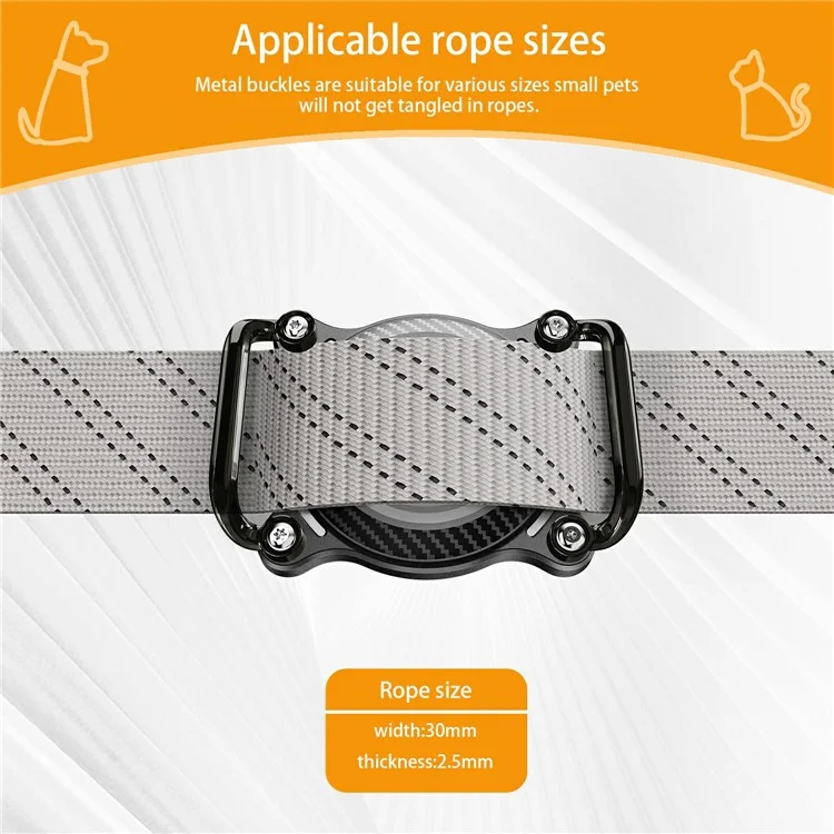 Funda protectora antiabandono para AirTag, collar para mascotas, rastreador Bluetooth impermeable con campana - Negro