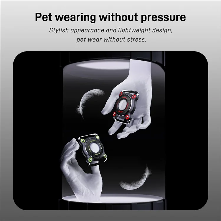 Funda protectora de dos colores para AirTag, collar de mascota pequeña, rastreador Bluetooth a prueba de agua con campana - Negro+Rojo
