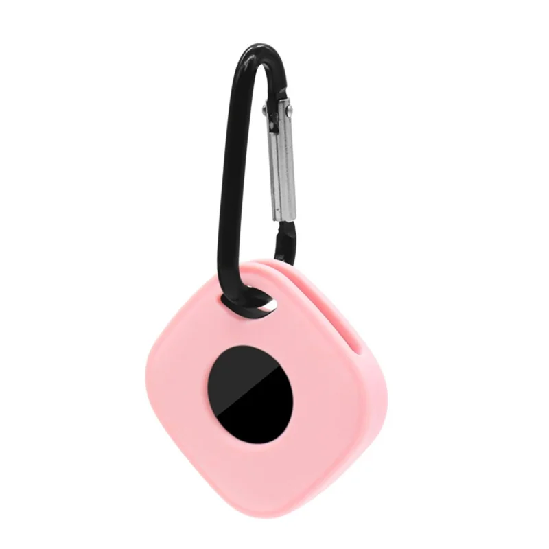 For Tile Mate (2024) Silicone Case Bluetooth-compatible Tracker Protective Cover with Keychain - Pink