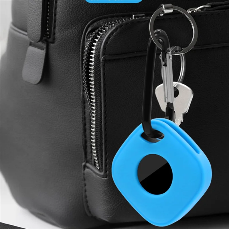 For Tile Mate (2024) Silicone Case Bluetooth-compatible Tracker Protective Cover with Keychain - Pink