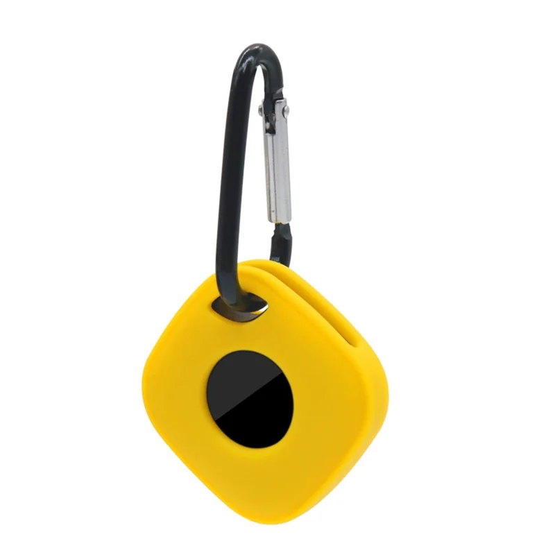 For Tile Mate (2024) Silicone Case Bluetooth-compatible Tracker Protective Cover with Keychain - Yellow