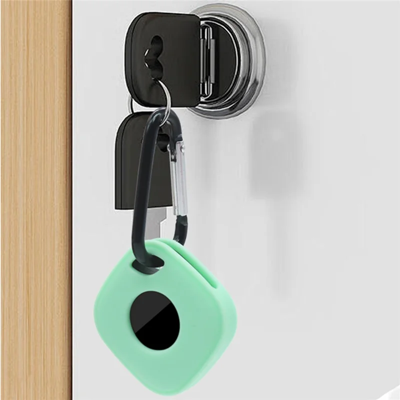 For Tile Mate (2024) Silicone Case Bluetooth-compatible Tracker Protective Cover with Keychain - Yellow
