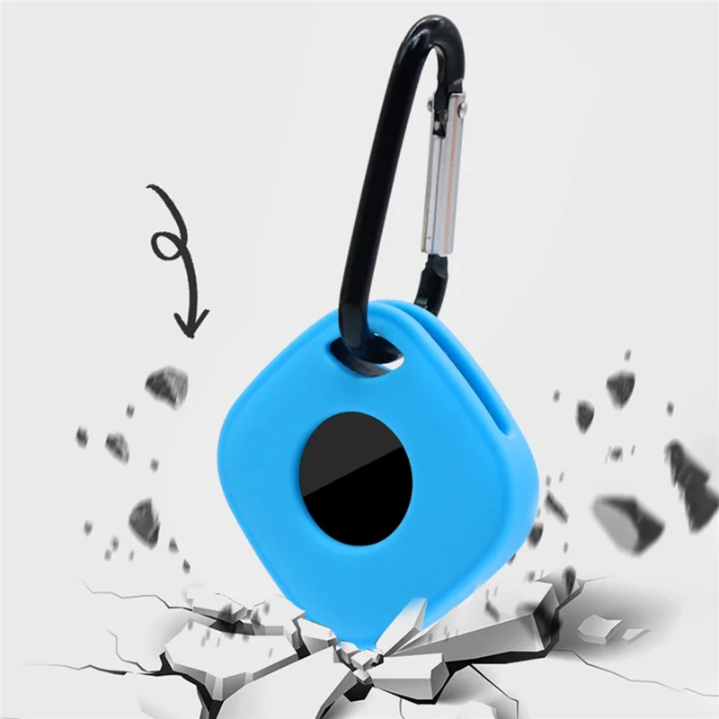 For Tile Mate (2024) Silicone Case Bluetooth-compatible Tracker Protective Cover with Keychain - Yellow