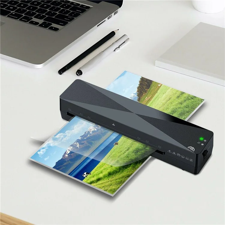 Laminadora FANGNUO FNL001 A4 para oficina y hogar, máquina laminadora pequeña con bolsas laminadoras A4 / A5 / A6 - Enchufe estadounidense