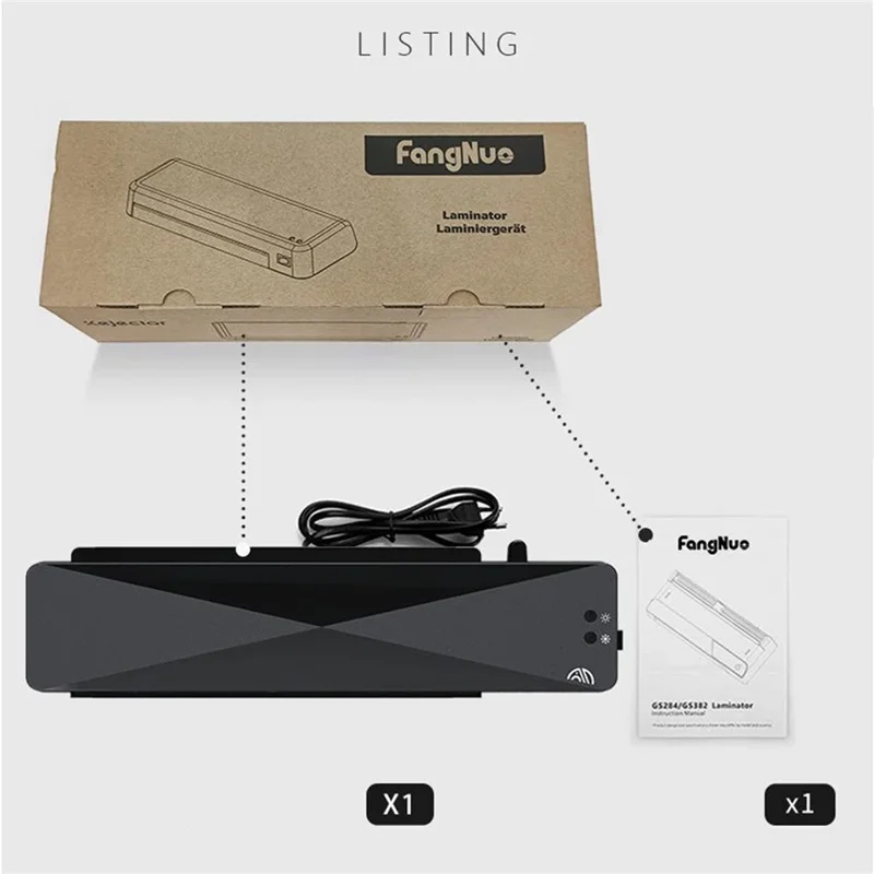 FANGNUO FNL001 A4 Laminator Office Home Photo Document Small Laminating Machine with A4 / A5 / A6 Laminating Pouches - EU Plug