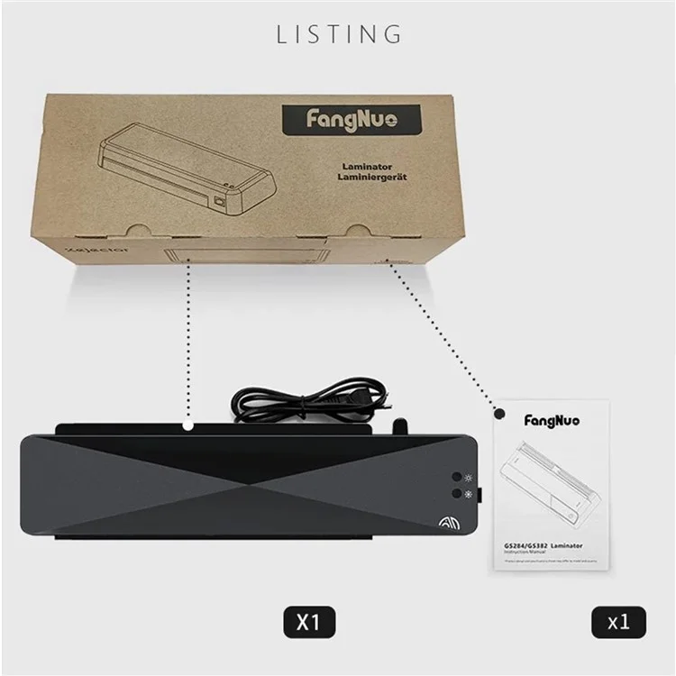 FANGNUO FNL001 Laminadora A4 para Oficina y Hogar, Máquina Laminadora Pequeña para Documentos y Fotos - Enchufe de EE. UU.