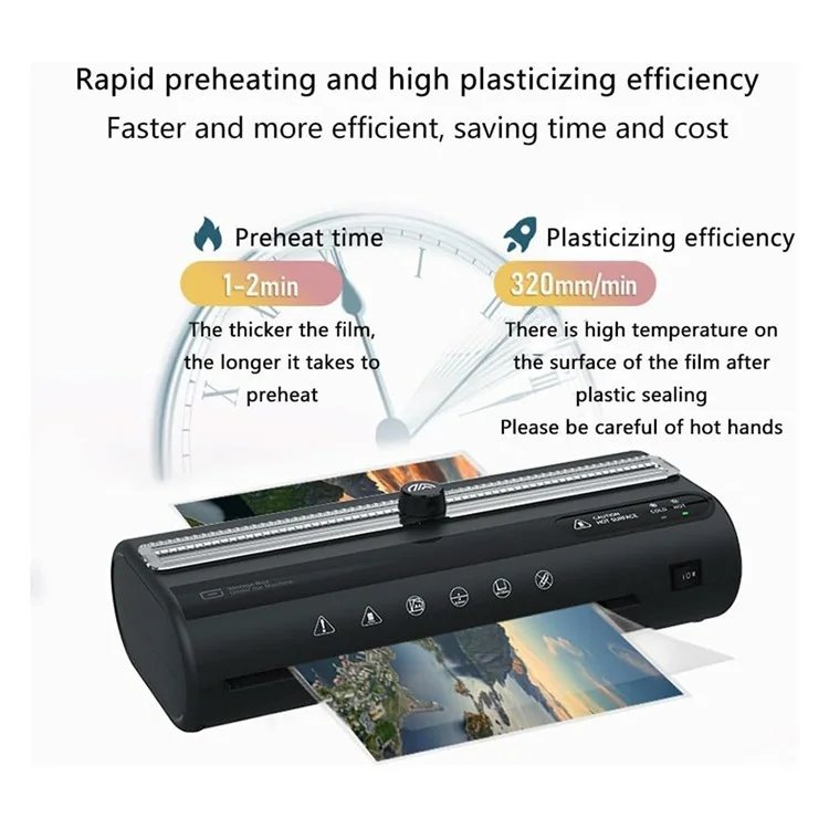 FANGNUO FNL003 A4 Laminator Multi-Function Home Office Hot Press Document Photo Small Laminating Machine - US Plug