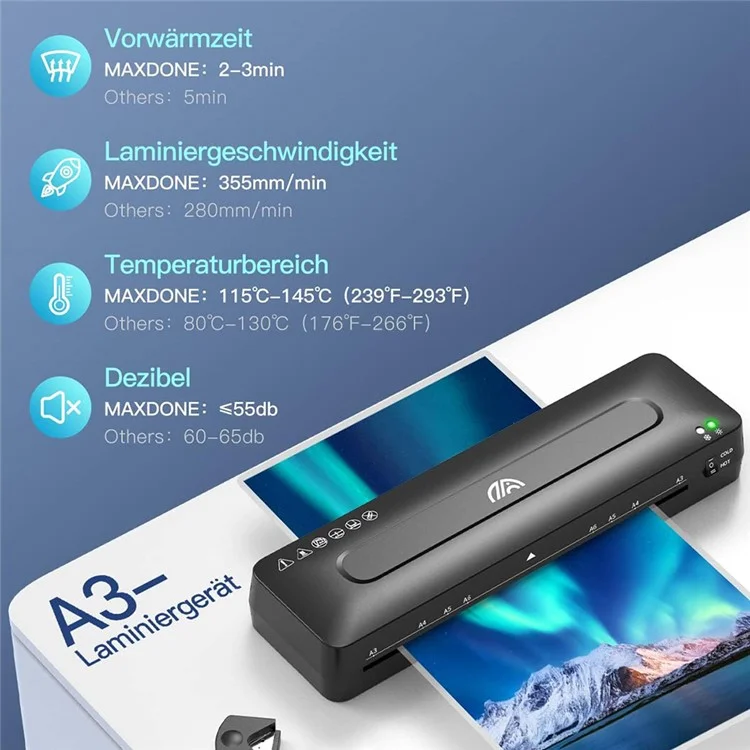 FANGNUO FN335 A3 Document Photo Laminating Device Home Office Small Laminator Machine - UK Plug
