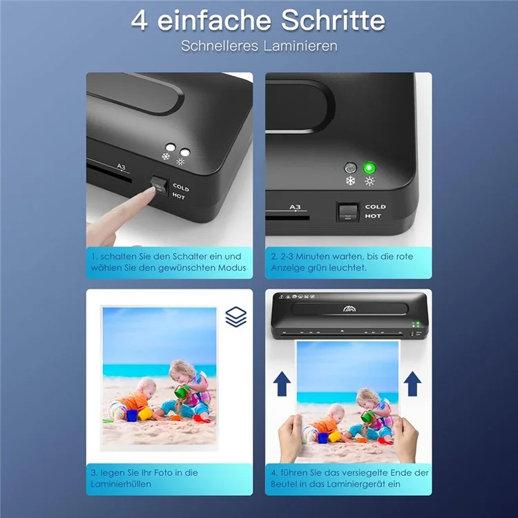FANGNUO FN335 A3 Document Photo Laminating Device Home Office Small Laminator Machine - UK Plug