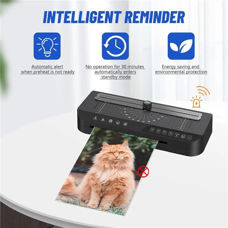 FN336 A4 Laminiergerät für Zuhause und Büro, Foto-Dokument-Menü-Laminiermaschine mit Laminierfolien und Eckenabrunder - US-Stecker
