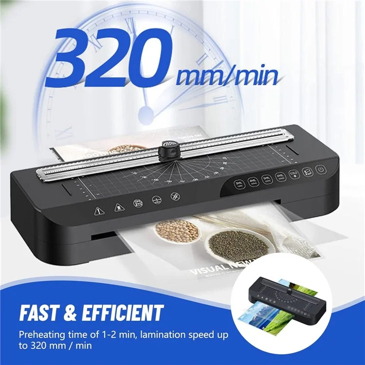 FN336 A4 Laminiergerät für Zuhause und Büro, Foto-Dokument-Menü-Laminiermaschine mit Laminierfolien und Eckenabrunder - US-Stecker