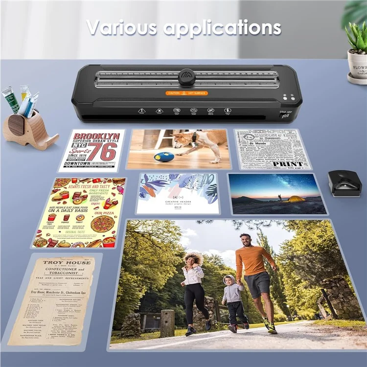 FANGNUO FNL007 A3 Laminator Hot Cold Photo Document Laminating Machine with 40 Films and Round Corner Cutter - US Plug