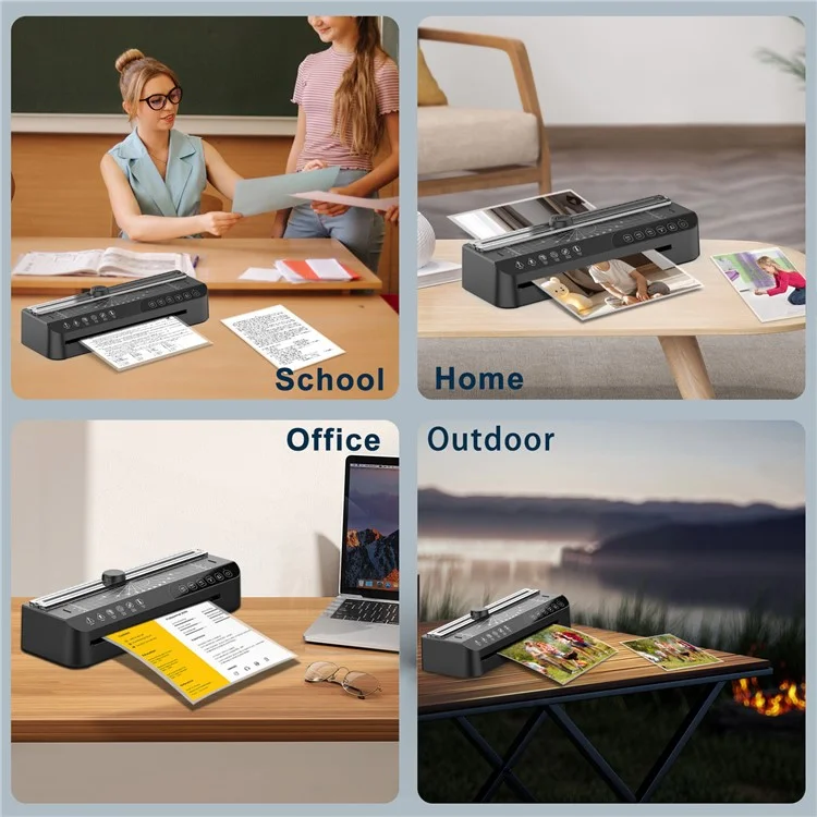 FNL008 Laminiergerät für Zuhause und Büro, Smart A4, Laminiermaschine mit A4, A5, A6 Folien und Eckenrunder - US-Stecker