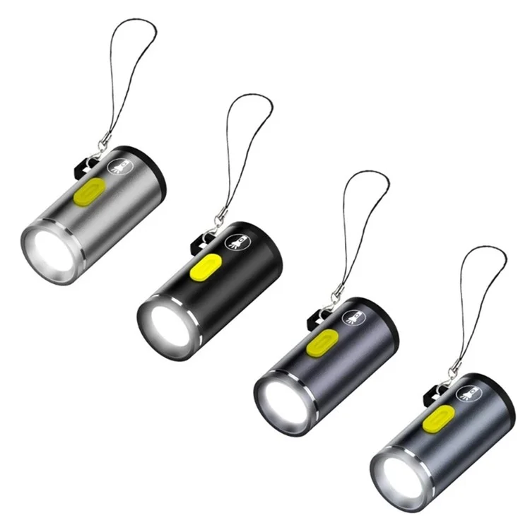 Portable Mini Flashlight Power Bank Type-C Rechargeable LED Work Light For Outdoor  /  Home Emergency Use - Dark Grey