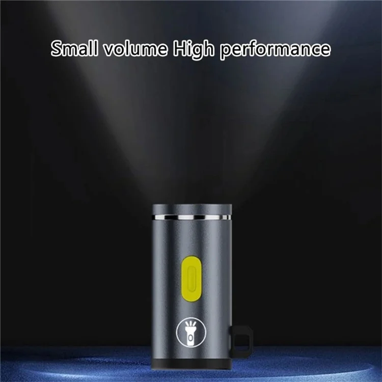 Portable Mini Flashlight Power Bank Type-C Rechargeable LED Work Light For Outdoor  /  Home Emergency Use - Dark Grey