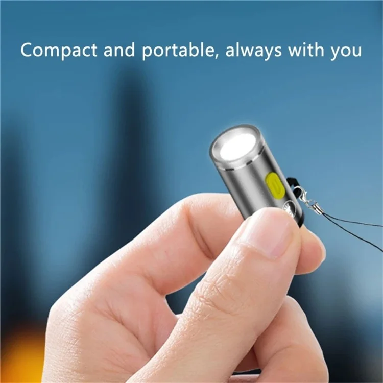 Portable Mini Flashlight Power Bank Type-C Rechargeable LED Work Light For Outdoor  /  Home Emergency Use - Dark Grey