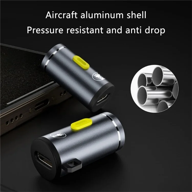 Portable Mini Flashlight Power Bank Type-C Rechargeable LED Work Light For Outdoor  /  Home Emergency Use - Dark Grey