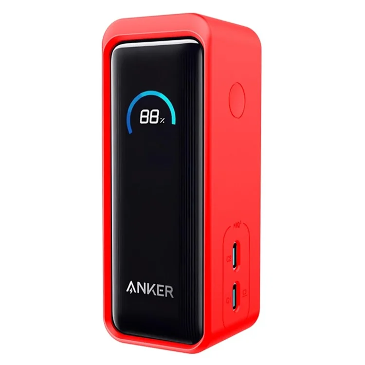 Silicone Case for Anker Prime 9600mAh 65W Power Bank Protective Cover Shock Absorbing  /  Anti Scratch - Red
