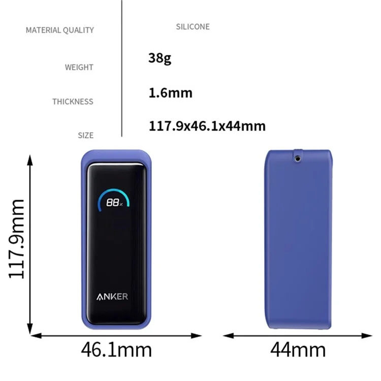 Silicone Case for Anker Prime 9600mAh 65W Power Bank Protective Cover Shock Absorbing  /  Anti Scratch - Red