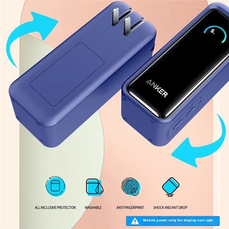 Silicone Case for Anker Prime 9600mAh 65W Power Bank Protective Cover Shock Absorbing  /  Anti Scratch - Red