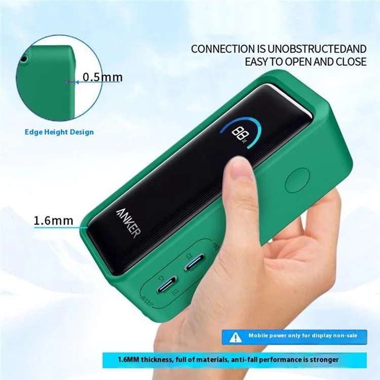 Silicone Case for Anker Prime 9600mAh 65W Power Bank Protective Cover Shock Absorbing  /  Anti Scratch - Red